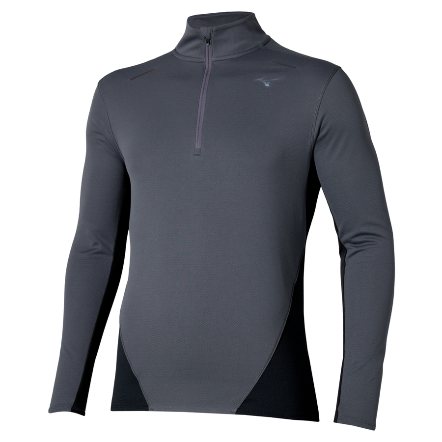 Mizuno Tech Thermal Charge Half Zip Long Sleeve Tee Odyssey Gray